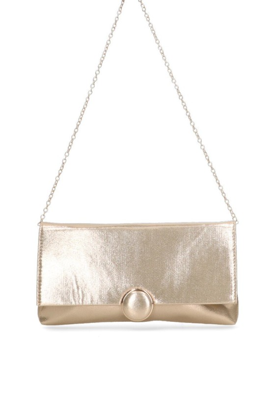 Bolso De Mano De Mujer En Forma De Luna - Dorado, Con Cuentas, Asa Superior, Para Eventos Formales