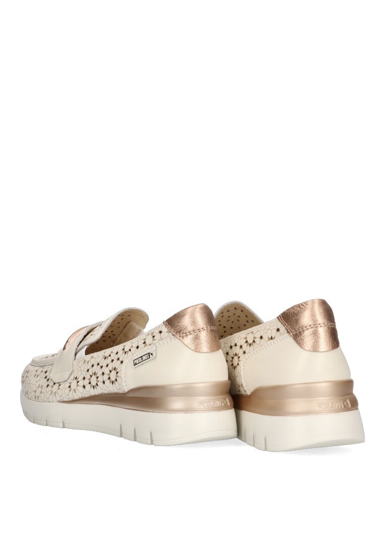 Pikolinos Granada Mocassino Con Zeppa Donna In Pelle - Colore Melograno - Tacco 3,5 Cm - Suola Gomma - Taglia 38 EU