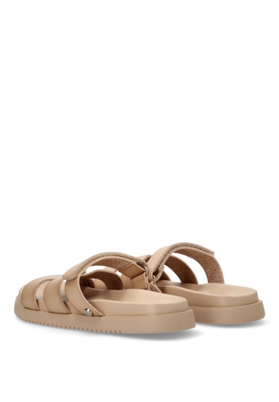 Sandalia con velcro LUNA color NEGRO para hombre con suela plana