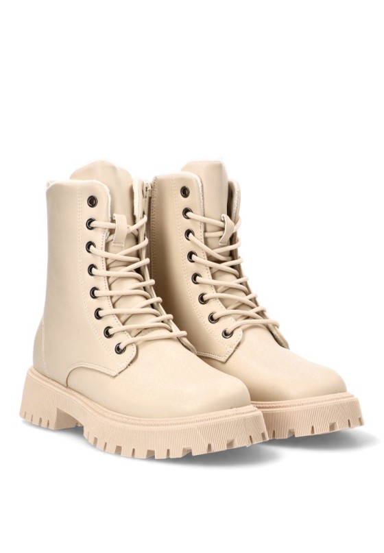 Botin con flecos de mujer LUNA color CAMEL con Tacón grueso medio