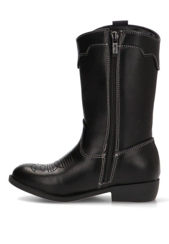 Bota campera arrugada MUSTANG color CUERO para mujer con Tacón medio